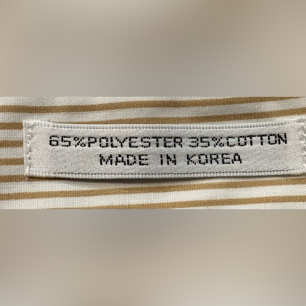 Marquis Tan & White Striped Long Sleeve Embroidered Shirt, XL 17.5 35/36 - Picture 3 of 8